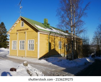 Ikaalinen, Finland - March 16 2022: Documentary Of Everyday Life And Place. Street View At Ikaalinen In Winter.