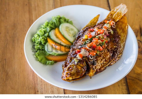 Ikan Bakar Grilled Fish Sambal Dabu Stock Photo Edit Now 1314286085