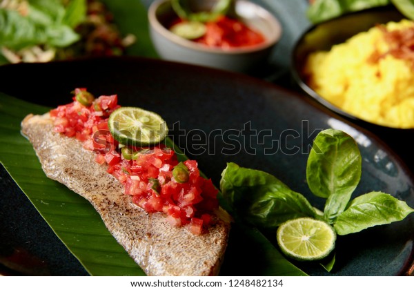 Ikan Bakar Sambal Dabudabu Grilled Fish Stock Photo Edit