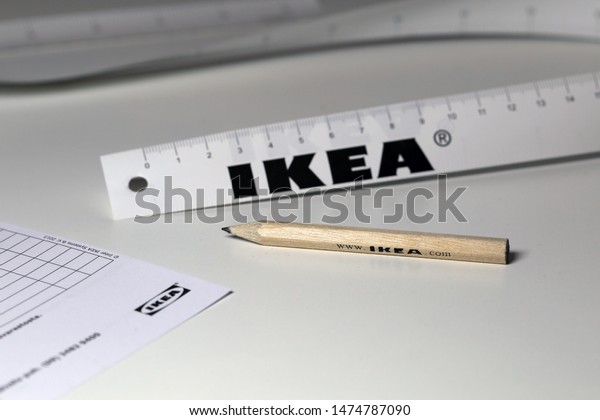 Ikea Branded Small Pencils Ikea Ruler Stock Photo Edit Now