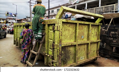 Ikorodu, Lagos Nigeria- 01/05/2020 :  Cleaner During Lagos Lockdown