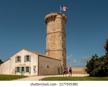 Il de Re, France June 2022. Whale lighthouse on Ile de Re island in France, Phare des Baleines