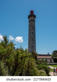 Il de Re, France June 2022. Whale lighthouse on Ile de Re island in France, Phare des Baleines