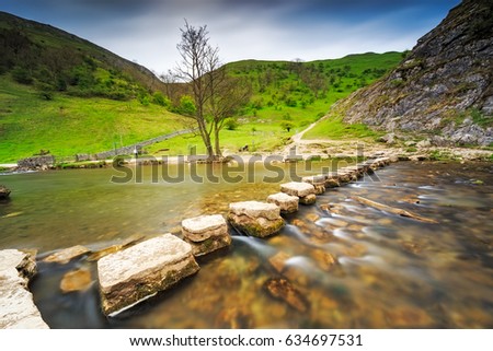 Ilam Park to the Stepping Stones in Dovedale in Uk.