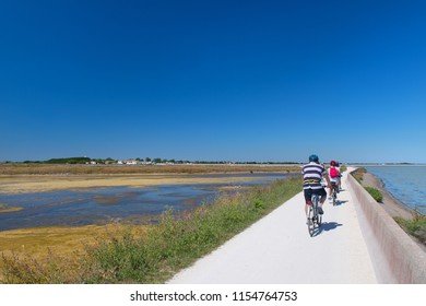 ILE DE RE, FRANCE - JUNE 25 2018: Bicycles On The Island Ile The Ré On June 25 2018