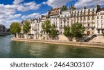 Ile Saint Louis and Seine River banks (UNESCO World Heritage site) in summer. Paris, 4th Arrondissement