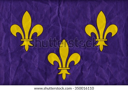Ile-de-France flag pattern on paper texture,retro vintage style