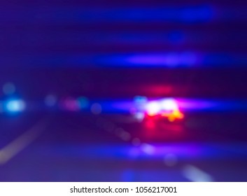 Ilghting Police Car On Sideroad Night Stock Photo 1056217001 | Shutterstock