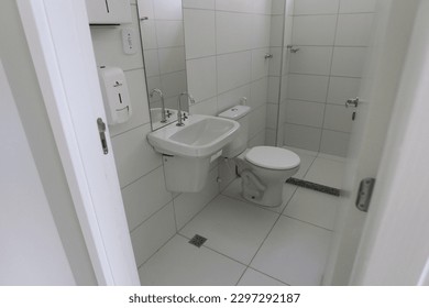 ilheus, bahia, brazil - may 24, 2022: bathroom of a full-time public school in the city of Ilhéus, south of Bahia - Shutterstock ID 2297292187
