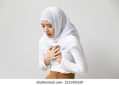 Ill Muslim Woman With Acid Reflux Or Gerd Symptoms