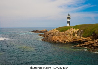 Illa Pancha Lighthouse Located On Small Stock Photo 1099874354 ...