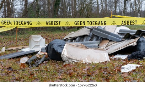 An Illegal Dump Of Material Containing Asbestos. Asbestos Is A Very Robust Material For People And Nature.