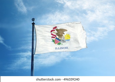 Illinois Flag On The Mast