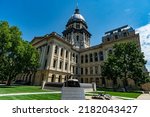 Illinois State Capitol Building on a Bright Summer Day