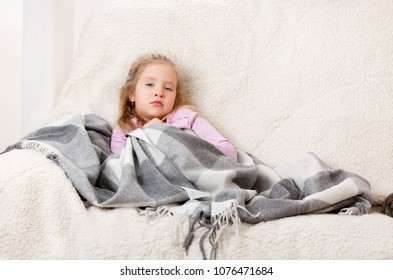 Illness Child Little Girl Wrapped Blanket Stock Photo 1076471684 ...