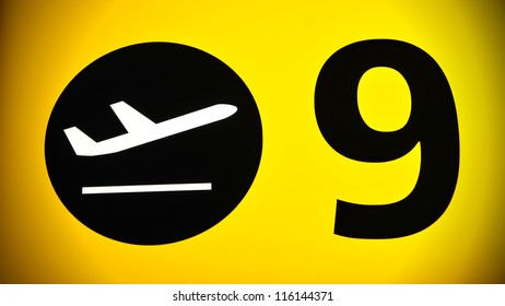 Illuminated Airport Departure Gate Sign