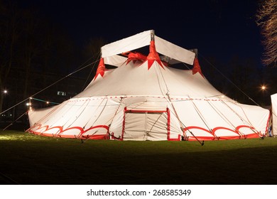 Illuminated Big Top Circus Tent At Night