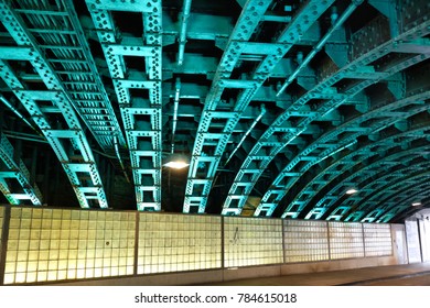 Illuminated Bridge Constuction From Below