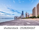 Illuminated Chicago Skyline View at Dusk, Illinois