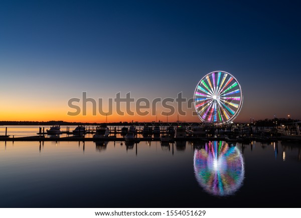Stock photo of the Ferris Wheel at National Harbor outside Washington DC
