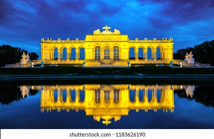 Illuminated Gloriette In Schönbrunn At Night, Vienna