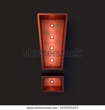 Illuminated marquee light bulb exclamation point