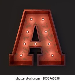 Illuminated Marquee Light Bulb Letter A