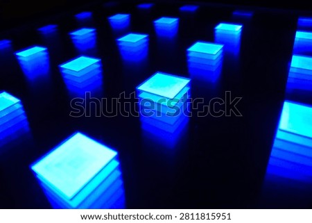 Illuminated Three-Dimensional Blocks in an Abstract Pattern