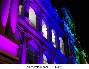 Illuminated Treasury Building In Brisbane