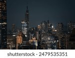 Illuminated Urban Skyline at Night