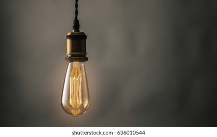 Illuminated Vintage Hanging Edison Light Bulb 