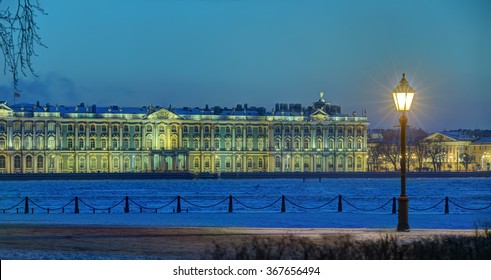 Illumination Facade Hermitage Museum St Petersburg Stock Photo ...