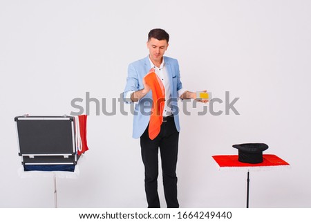 illusionist shows show on white background isolation