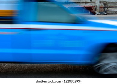 illustrated blurry fast car passing by