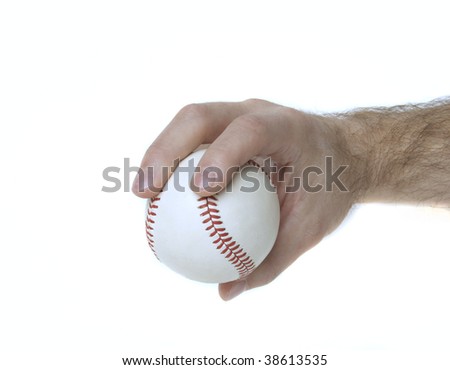 Illustrates how to hold a baseball to throw a 2-seam fastball.