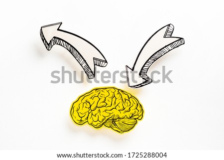 
Illustration brain icon with sign plus and two arrows direction. Generate ideas concept.