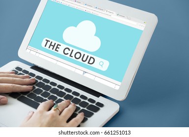 Illustration of cloud computing online networking technology