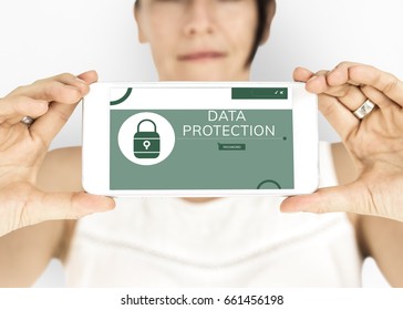 Illustration of computer security system on mobile phone