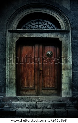 illustration of a dark haunted old mansion