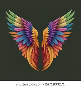 illustration full and colorful deployed wig wing