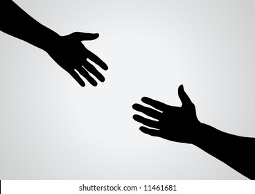 Illustration Of A Hand Reaching Out For Another