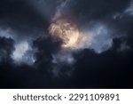 Illustration of an interesting full moon in a cloudy night