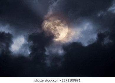 Illustration of an interesting full moon in a cloudy night - Powered by Shutterstock