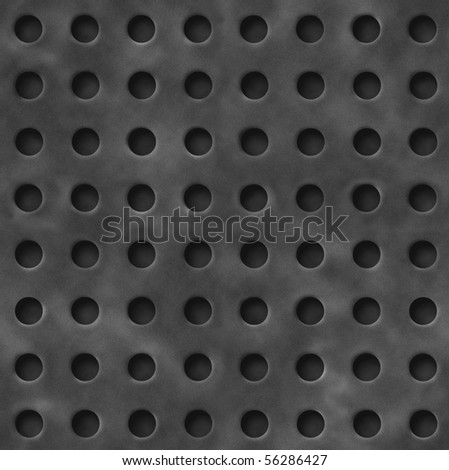Illustration of iron grate with circular holes, seamlessly tilable.