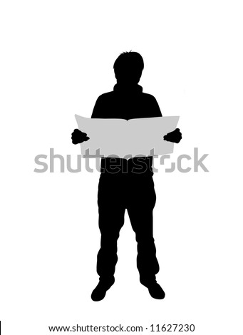 Illustration of a man reading