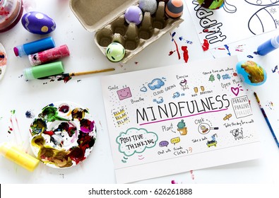 Illustration of mindfulness leisure art activity - Shutterstock ID 626261888