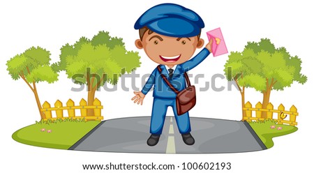 Illustration of a postman - EPS VECTOR format also available in my portfolio.