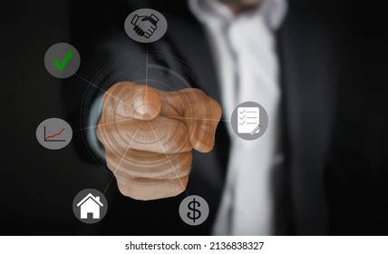 Illustration of prop tech or property technology which is an application of information technology and platform economics to real estate markets - Shutterstock ID 2136838327