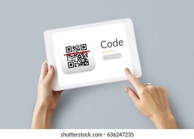 Illustration of QR quick response code application
