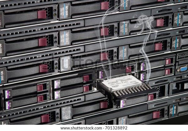 Illustration Rack Mounted Server Failed Hdd Stock Photo 701328892 ...
